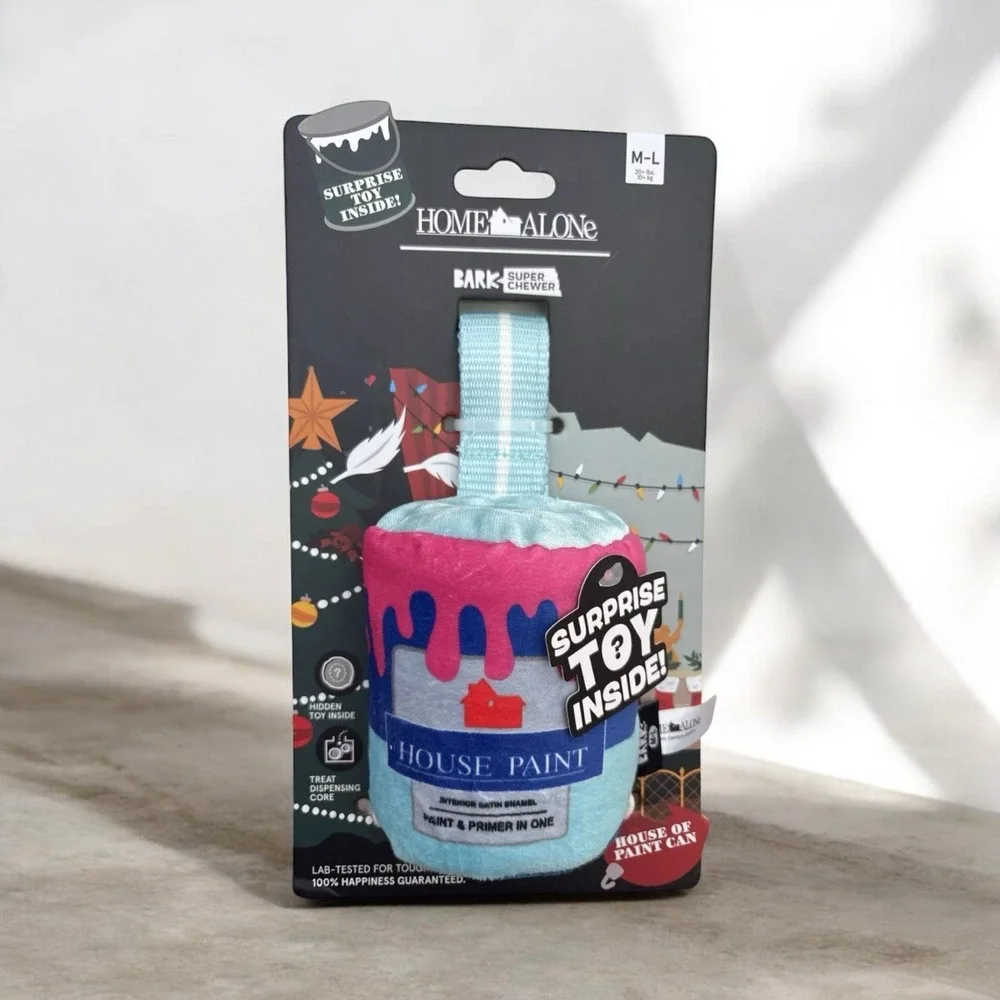 Heavy Duty M/L Sz Bark Box Paint Can Dog Toy from Home Alone - Hidden Toy Inside
